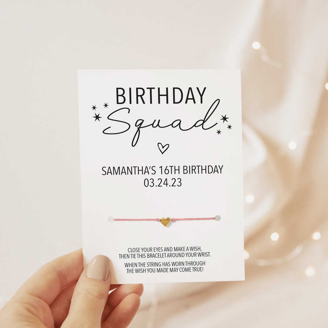 Make A Wish Bracelet Birthday Party Favors, Birthday Squad Gifts for