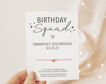 Make A Wish Bracelet Birthday Party Favors, Birthday Squad Gifts for Guests, Kids Party Favor, Birthday Goodie Bag Fillers