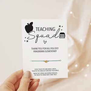 Cadeaux pour les enseignants, Bracelet Faites un vœu, Cadeau pour la semaine de reconnaissance des enseignants, Cadeaux pour les enseignants d'âge préscolaire, Carte de remerciement pour les enseignants de fin d'année