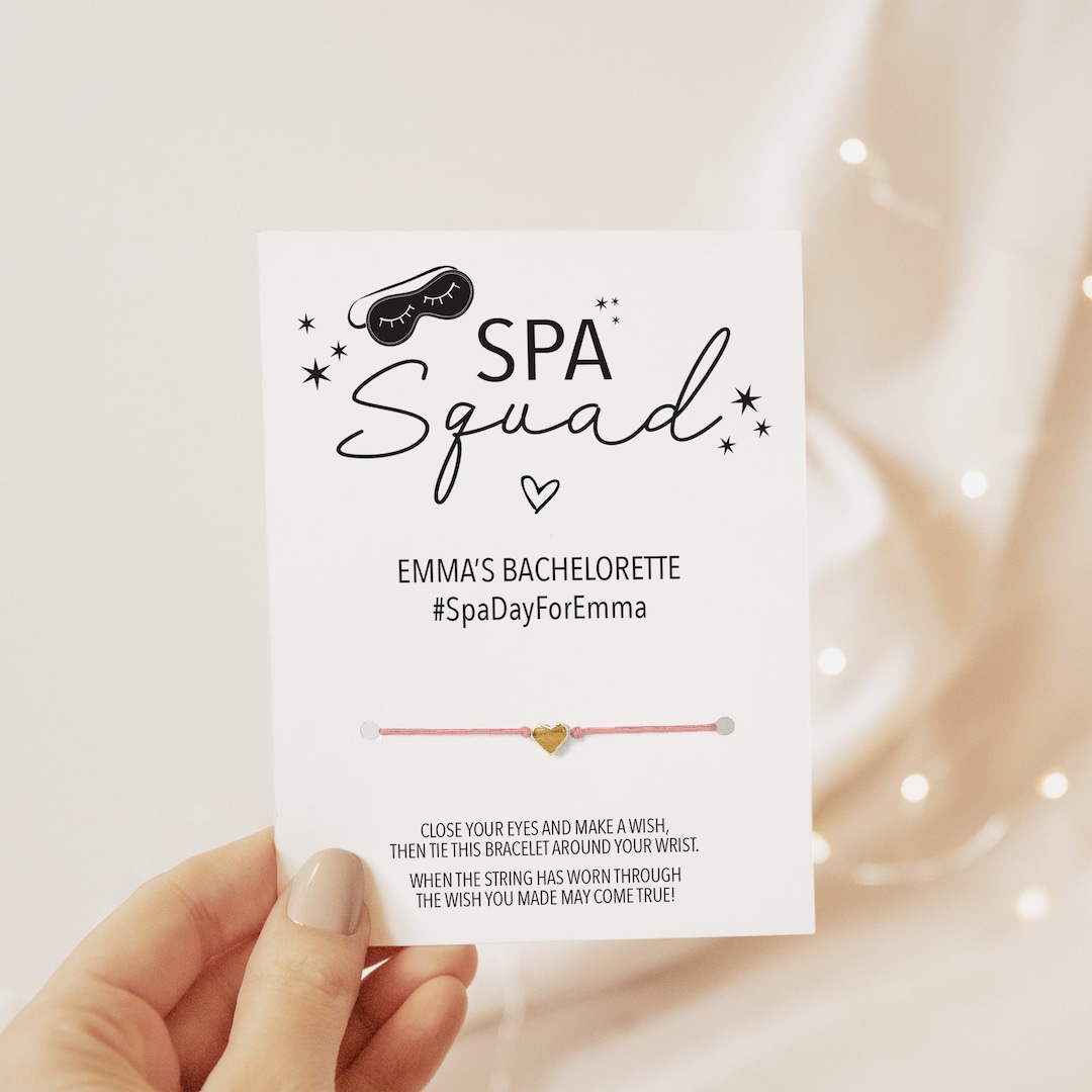 Spa Bachelorette Party Favors, Make A Wish Bracelet, Spa Squad Gifts