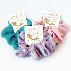 Mermaid Bachelorette Party Favors, Last Splash Hair Scrunchies, Mermaid Hair Don&#39;t Care, Trading My Tail For A Veil, Bachelorette Favor M100
