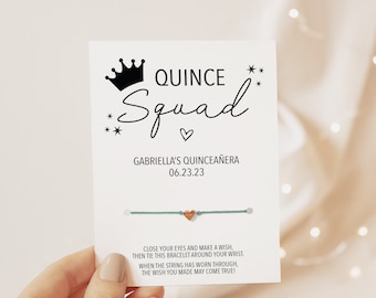 Quinceanera Favors, Make A Wish Bracelet, Quinceañera 15th Birthday Party Favors, Mis Quince Anos, Quince Squad Thank You Gifts for Guests