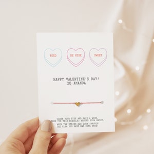 Bracelet de souhaits pour la Saint-Valentin, cadeau de Saint-Valentin pour amis, bonbons coeurs de conversation, cadeaux de Saint-Valentin, école de la Saint-Valentin