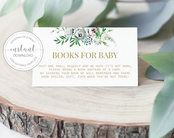 Winter Printable Books for Baby Card Bring a Book Instead of - Etsy