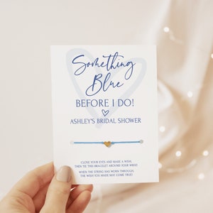 Something Blue Before I Do Bridal Shower Favors, Wish Bracelet Something Blue Wedding Shower Thank You Guest Gifts