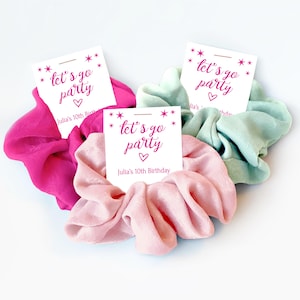 Come On Let&#39;s Go Party Favors, Hair Scrunchie Favors, Doll Birthday Party Favors, Pink Themed Birthday Party Goodie Bag Fillers for Girls