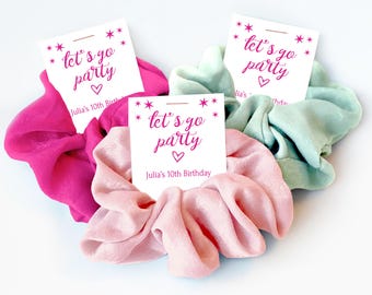 Come On Let's Go Party Favors, Hair Scrunchie Favors, Doll Birthday Party Favors, Pink Themed Birthday Party Goodie Bag Fillers for Girls