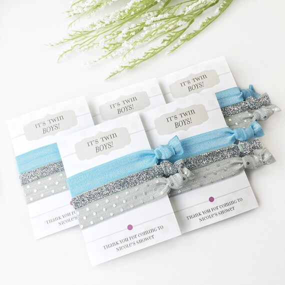 Twin Baby Shower Favors Boy Hair Tie Favors Baby Shower Etsy