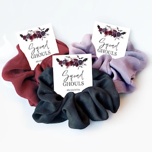 Squad Ghouls Halloween Wedding Bridesmaid Gift, Hair Scrunchie, Bride Or Die, Halloween Gift, Gothic Wedding Bridesmaid Box Items, H100