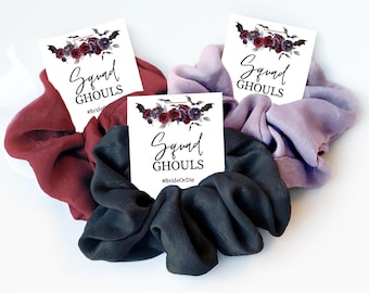 Squad Ghouls Halloween Wedding Bridesmaid Gift, Hair Scrunchie, Bride Or Die, Halloween Gift, Gothic Wedding Bridesmaid Box Items, H100