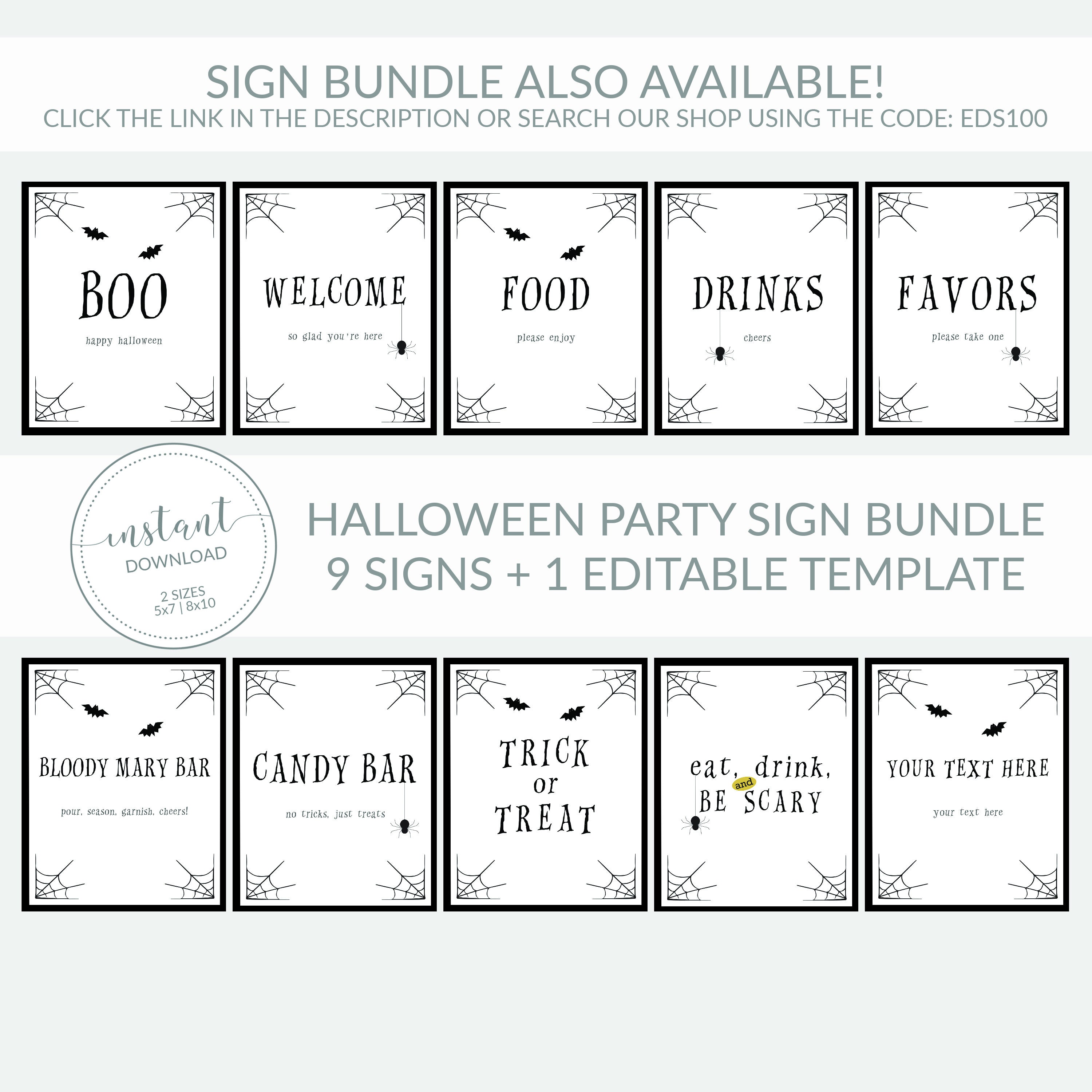Halloween Please Take One Sign Printable Trick or Treat Sign | Etsy