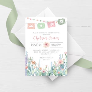 Fiesta Baby Shower Invitation Template, Printable Cactus Baby Shower Invitation Instant Download, Mexican Baby Shower, DIGITAL CS100 image 10