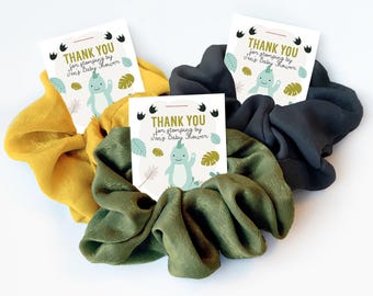 Dinosaur Baby Shower Favors, Hair Scrunchie Favors, Dinosaur Baby Shower Party Favors, Dinosaur Decorations, Dino Baby Shower - LD100