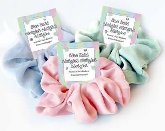 She said Alright Alright Alright Party Favors, Austin Bachelorette, Dazed and Engaged Bachelorette, Retro Hippie 70s Bachelorette Scrunchies