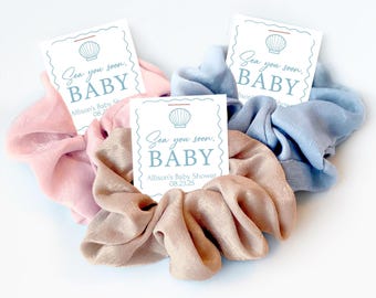 Sea You Soon Baby Shower Favors, Hair Scrunchies, Under The Sea Baby Shower Favors, Ocean Baby Shower, Beach Baby Shower Thank You Gift
