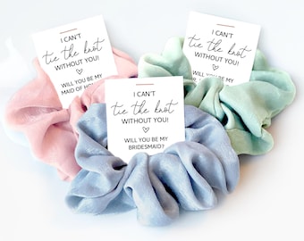 Scrunchie Bridesmaid Proposal Gift, I Can&#39;t Tie The Knot Without You, Ask Maid of Honor Gift, Jr Bridesmaid Proposal, Bridesmaid Box Items