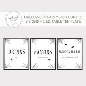 Halloween Party Printable Sign Bundle, Halloween Party Decor, Halloween ...