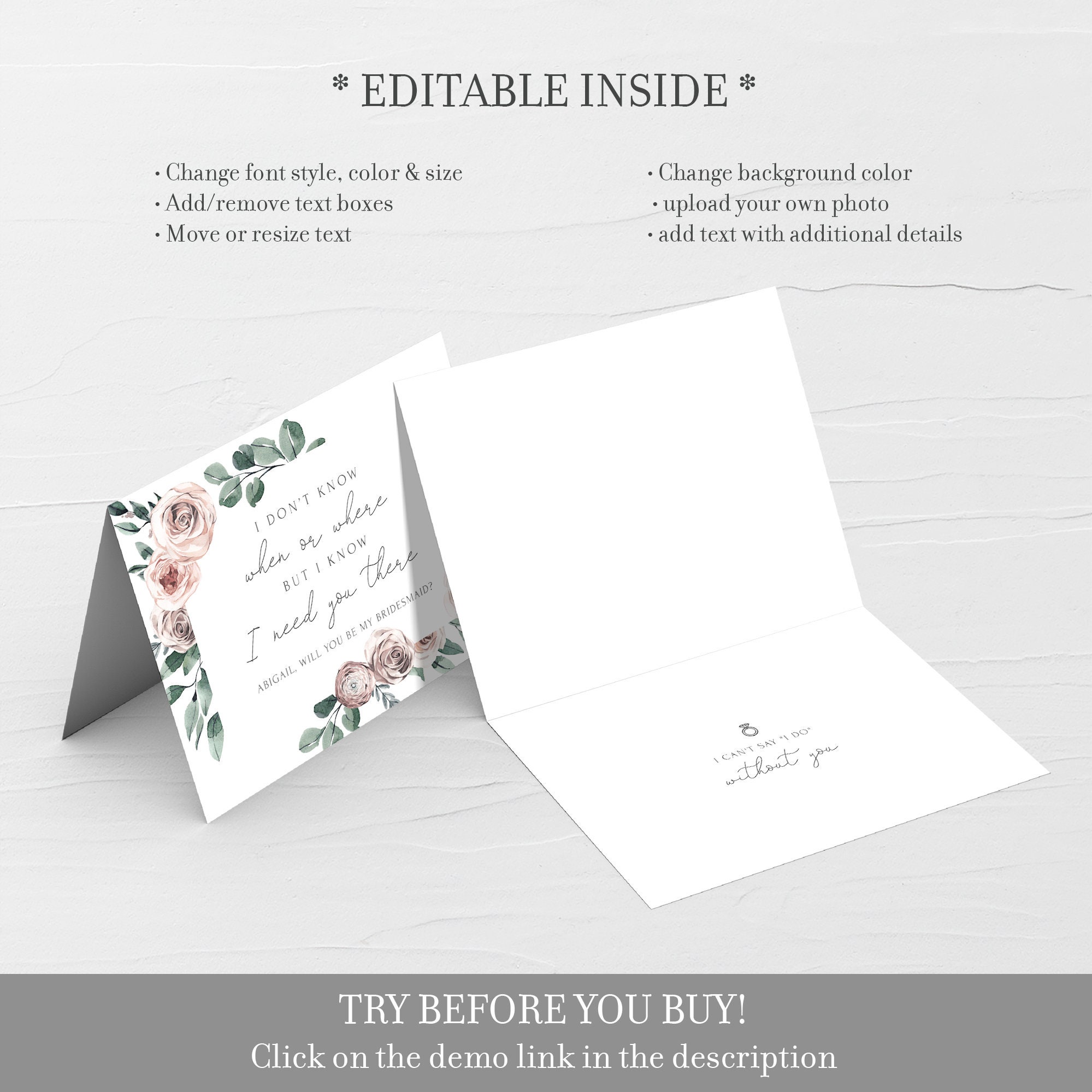 Printable Bridesmaid Proposal Card Funny Will You Be My | Etsy