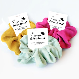 Gettin' Hitched Hair Scrunchies, Austin Bachelorette Party Favors, Texas Bachelorette, Cowgirl Bach, Country Western Bachelorette