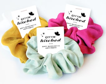 Gettin' Hitched Hair Scrunchies, Austin Bachelorette Party Favors, Texas Bachelorette, Cowgirl Bach, Country Western Bachelorette