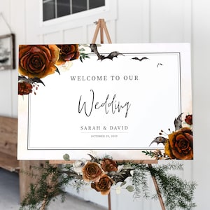 Gothic Wedding Welcome Sign Printable Template, Til Death Do Us Part, Halloween Wedding, Welcome To Our Wedding Sign, DIGITAL DOWNLOAD H300