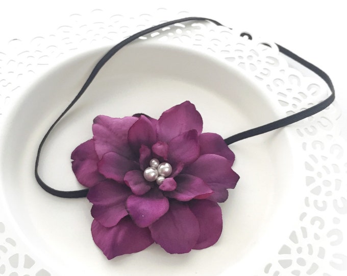 Eggplant Headband Purple Baby Headband Flower Headband Etsy