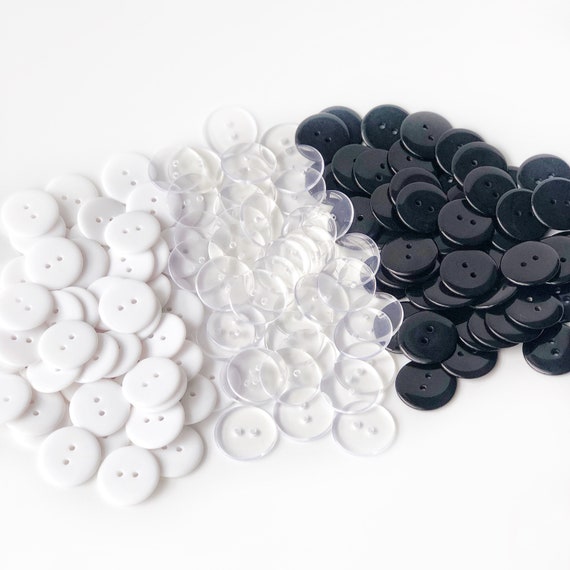 Sewing Buttons, 25mm Buttons, 1 Inch Round Buttons, Flat Back