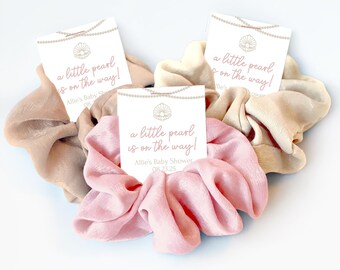 Little Pearl Baby Shower Favors, Hair Scrunchie, A Little Pearl Is On The Way, Under The Sea Baby Shower Thank You Guest, Beach Baby Shower