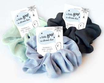 Halloween Baby Shower Favors Boy, Hair Scrunchies, A Little Boo Is Almost Due Baby Shower Guest Gifts, Cute Ghost Goodie Bag Fillers, CH100