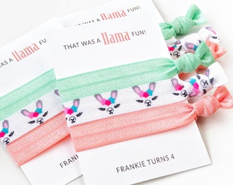 Llama Party Favors, Llama Party Supplies, Llama Birthday Party Favors, Llama Baby Shower, Llama Get This Party Started, Hair Tie Favors