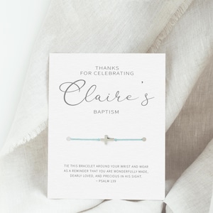 Faveur de bracelet croix pour les invités du baptême Cadeau de remerciement personnalisé pour la première communion, la confirmation ou la dédicace de bébé