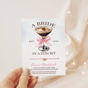 Espresso Martini Bachelorette Party Favors, Wish Bracelet, A Bride In A Tini Bit, Martinis And Bikinis Bachelorette Favors, Cocktail Club