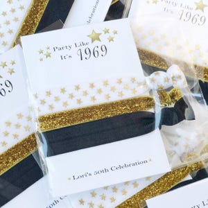50th Birthday Party Favors, 50th Birthday Favors for Women, 50th Birthday Supplies, 50th Birthday Decor, Hair Tie Favor, Party Like Its 1972 image 2
