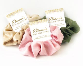 Bas Mitzvah Favors, Hair Scrunchies, Bat Mitzvah Favor, Bar Mitzvah Favors, Bas Mitzvah Decorations, Bar Mitzvah Supplies