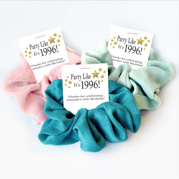 30th Birthday Party Favors, Hair Scrunchies, 30th Birthday Favors for Women, 30th Birthday Supplies, 30 Years, Party Like Its 1996