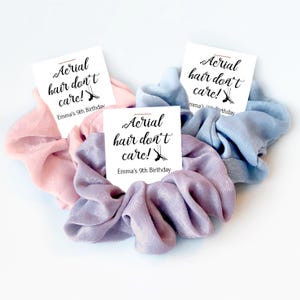 Lembrancinhas para festa de tecido acrobático para meninas, elástico de cabelo, brindes para sacolinhas de lembrancinhas de festa de aniversário com tecido acrobático, festa de ioga em tecido, cabelo acrobático, não me importo