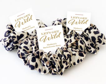 Let's Get Wild Bachelorette Party Favors, Leopard Print Hair Scrunchie, Animal Print Bachelorette Party Favors, Bridesmaid Scrunchies
