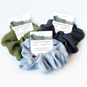 Mountains Mimosas and Mayhem, Mountain Bachelorette Party Favors, Hair Scrunchies, Cabin Bachelorette Favors, Mountain Bach