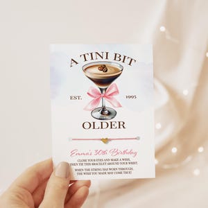 Espresso Martini Birthday Party Favors, Wish Bracelet, A Tini Bit Older, Martinis And Bikinis Birthday Favors, Birthday Cocktail Club