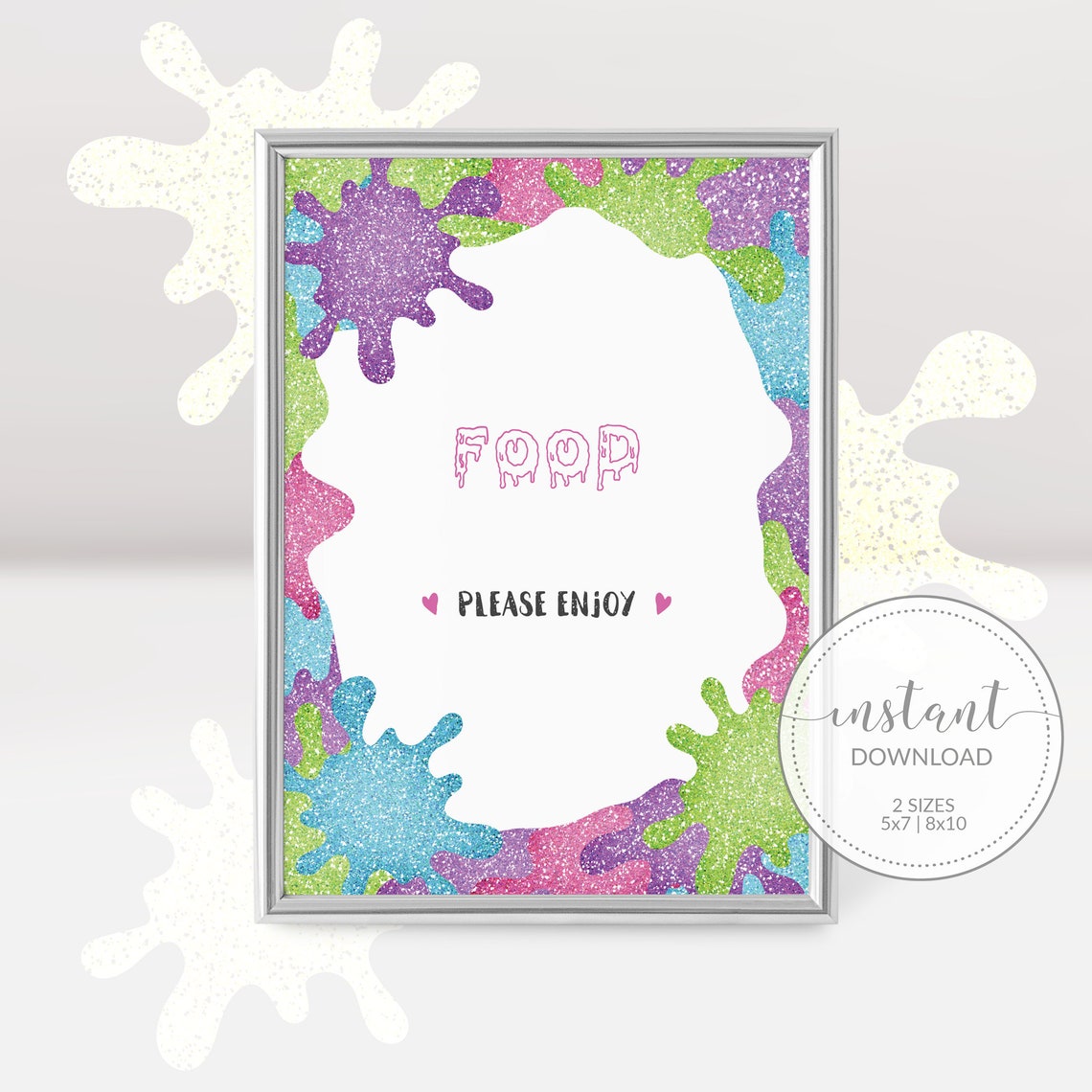 Slime Party Food Sign Printable Slime Birthday Party | Etsy