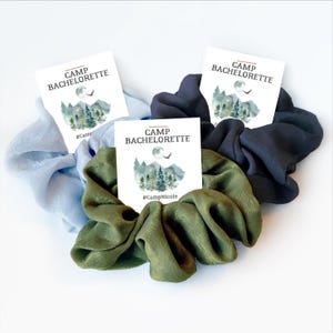 Camp Bachelorette Party Favors, Hair Scrunchies, Hiking Bachelorette Party Favor, Camp Bach Supplies, Mountain Bachelorette, Outdoor Bach