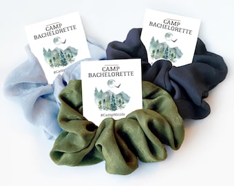 Camp Bachelorette Party Favors, Hair Scrunchies, Hiking Bachelorette Party Favor, Camp Bach Supplies, Mountain Bachelorette, Outdoor Bach