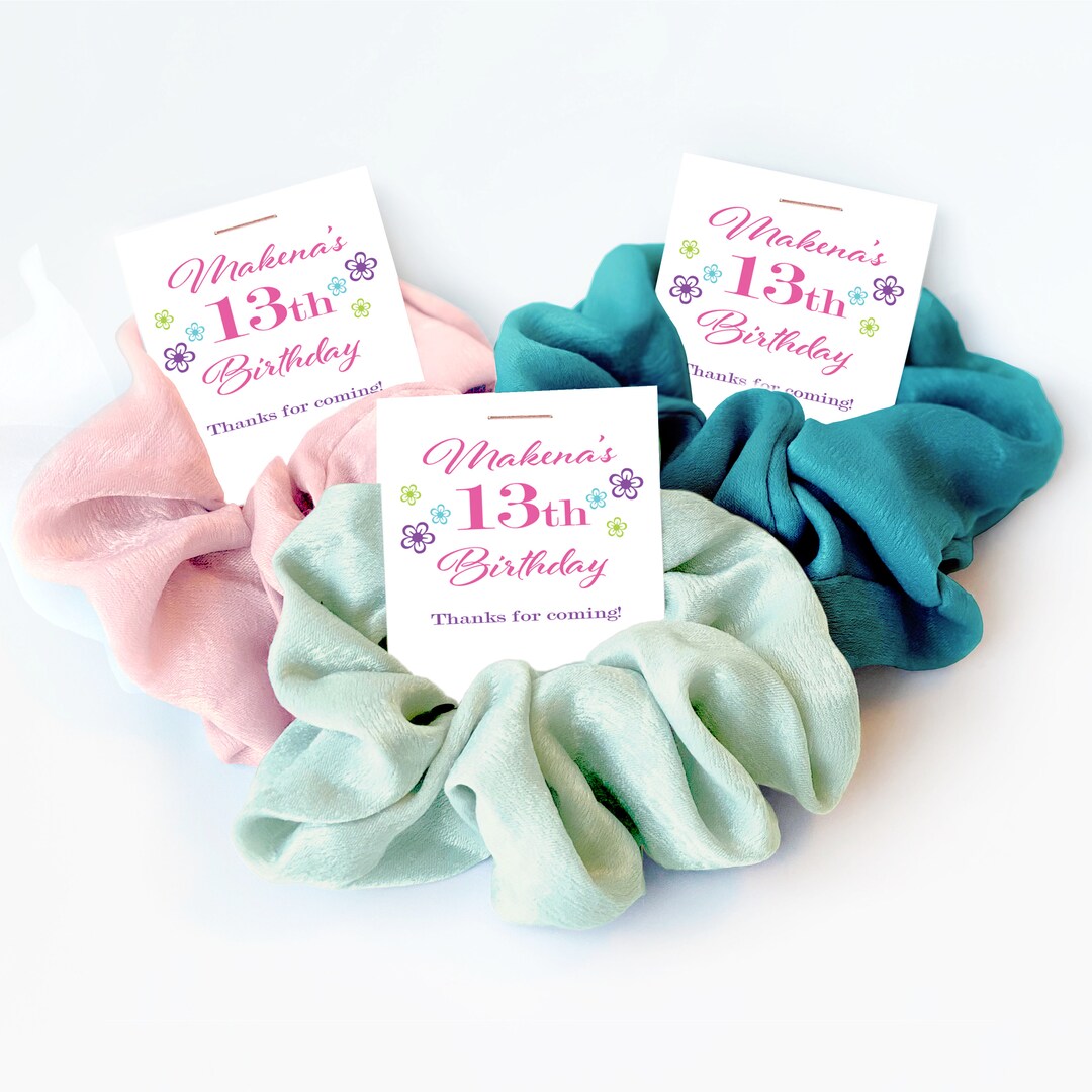 13th Birthday Party Favors for Girls, Hair Scrunchie Favors, 13th