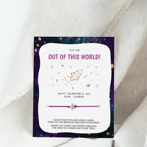 Saint-Valentin classe espace extra-atmosphérique, bracelet Faites un vœu, cadeau Saint-Valentin galaxie pour enfants, cadeau Saint-Valentin planète espace - SG100