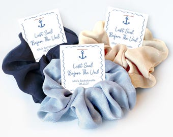 Last Sail Before The Veil Bachelorette Party Favors, Hair Scrunchies, Nautical Bachelorette, Sailing Bachelorette, Cruise Bachelorette