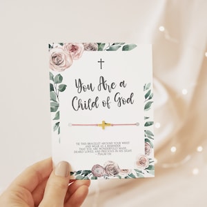 Cross Bracelet Favors, Wish Bracelet, You Are A Child Of God, Christian Gift, Small Youth Group Gifts, GodDaughter Gift, Faith Bracelet