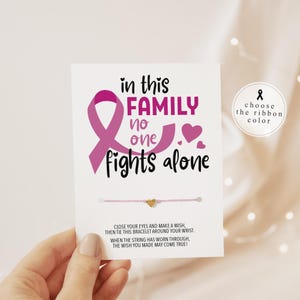 Cadeau de soutien au cancer, Faites un vœu pour le cancer, Dans cette famille, personne ne se bat seul, Sensibilisation au cancer du sein, Cadeaux contre le cancer du sein