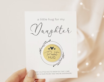 Pocket Hug Daughter Gift From Mom, Thinking Of You Gift for Daughter, A Little Hug For My Daughter, Gift for Daughter