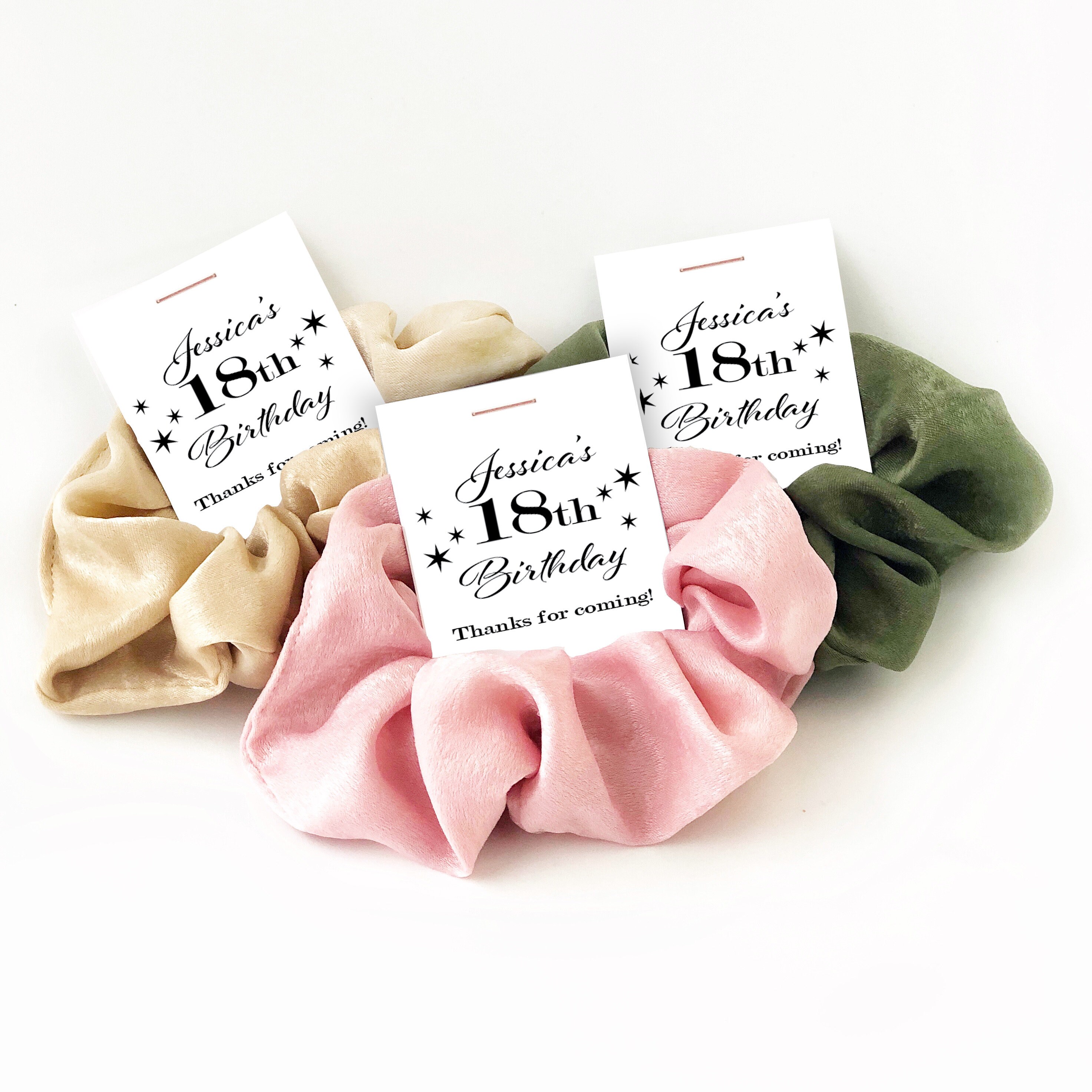 18th Birthday Party Favors Hair Scrunchies 18th Birthday Etsy Canada