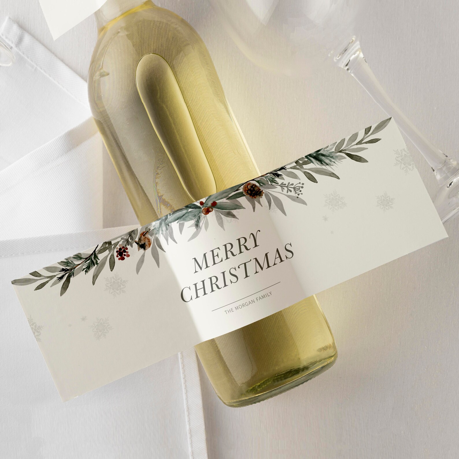 Printable Christmas Wine Bottle Labels Christmas Party Custom Etsy